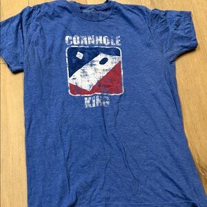 Cornhole King Blue Graphic Tee - Men's Casual Shirt